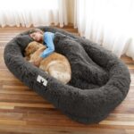 Human Size Dog Bed, Washable Faux Fur Pet Bed for Humans and Pets, Large Cozy Nap Mat