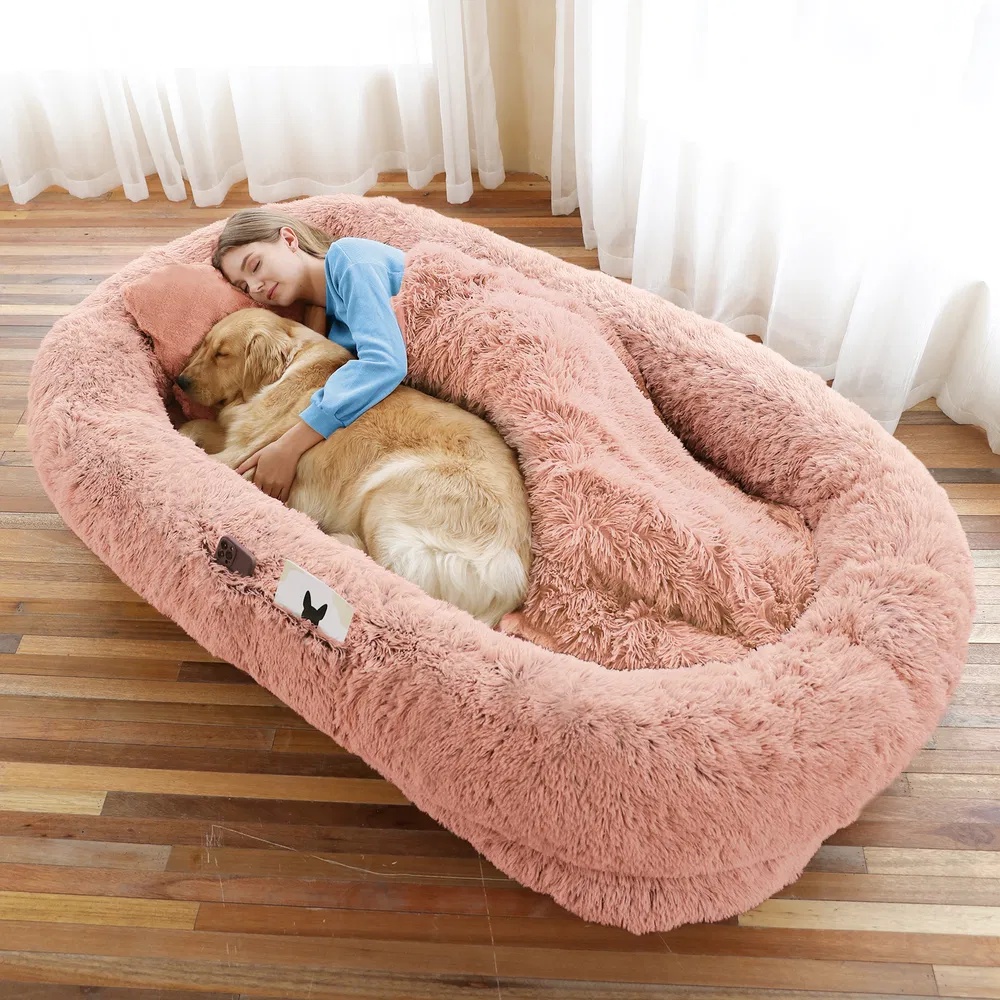 Human Size Dog Bed, Washable Faux Fur Pet Bed for Humans and Pets, Large Cozy Nap Mat - Image 7