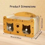 Double Layer Cat Scratcher House, Large Corrugated Cardboard Cat Villa Bed for Indoor Cats