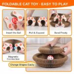 2 Pack Foldable Accordion Cat Scratcher Toy, Magic Organ Cat Tunnel with Rolling Ball