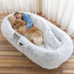 Human Size Dog Bed, Washable Faux Fur Pet Bed for Humans and Pets, Large Cozy Nap Mat