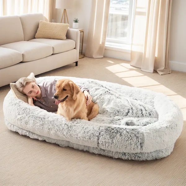Human Size Dog Bed, Washable Faux Fur Pet Bed for Humans and Pets, Large Cozy Nap Mat - Image 10