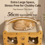 Double Layer Cat Scratcher House, Large Corrugated Cardboard Cat Villa Bed for Indoor Cats